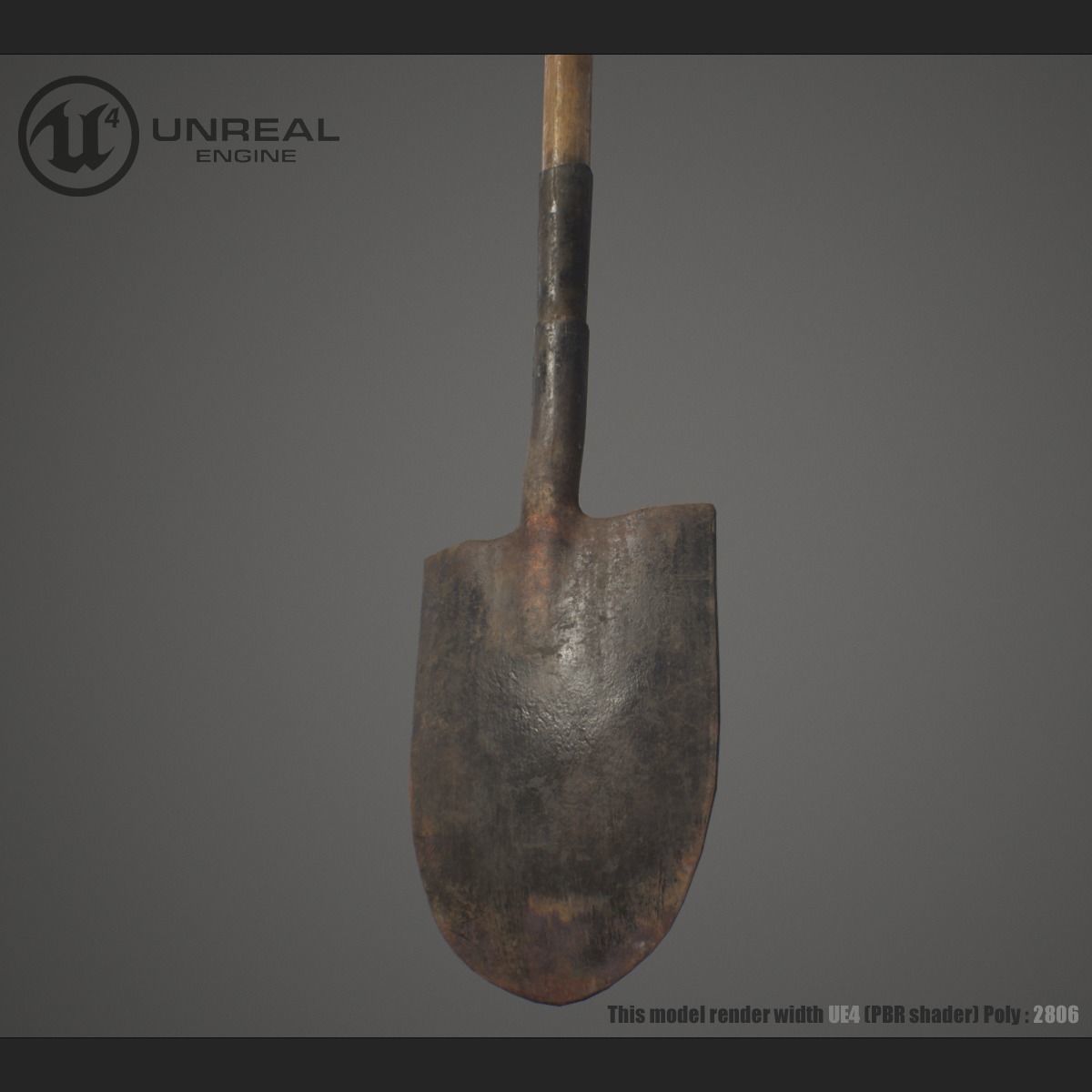 Shovel unreal engine Low-poly 3D model_5