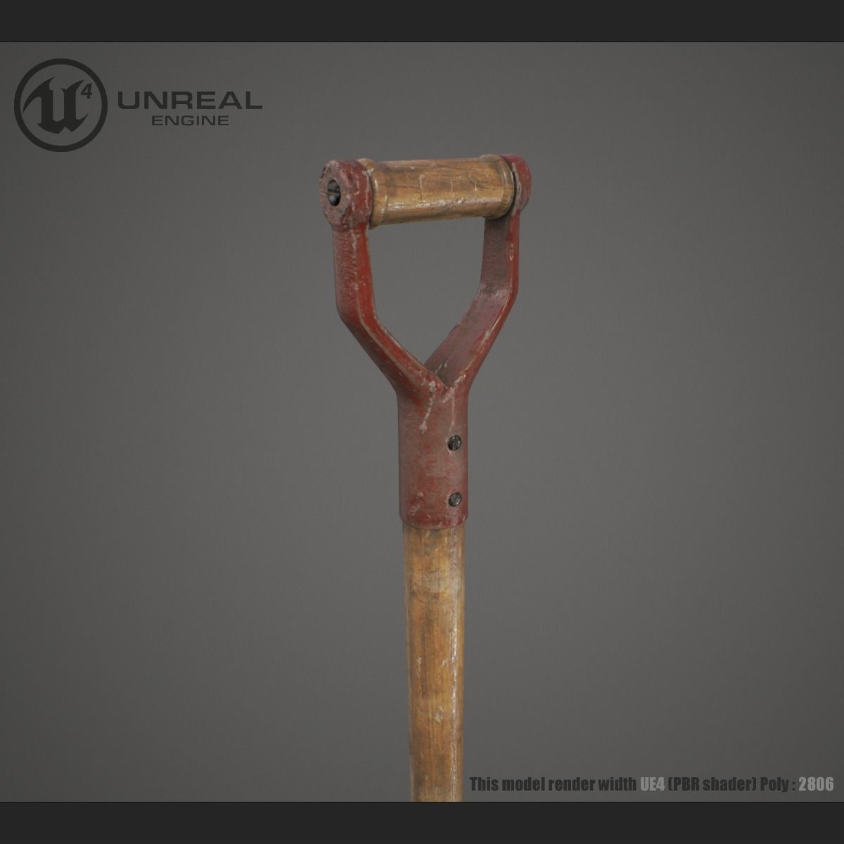 Shovel unreal engine Low-poly 3D model_3