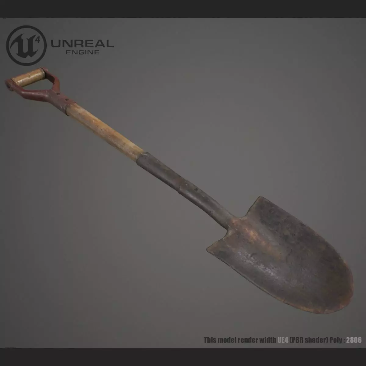 Shovel unreal engine Low-poly 3D model_0