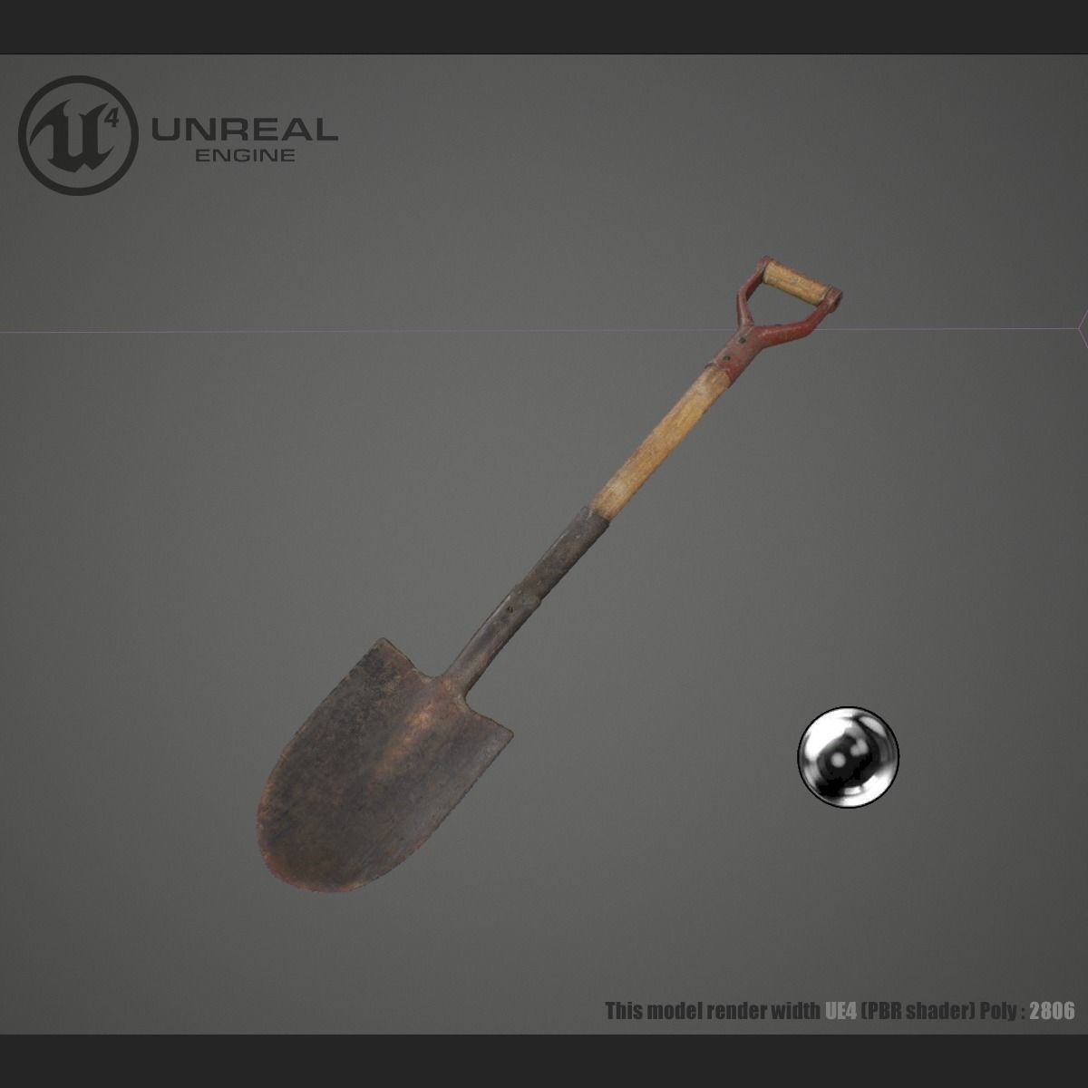 Shovel unreal engine Low-poly 3D model_9