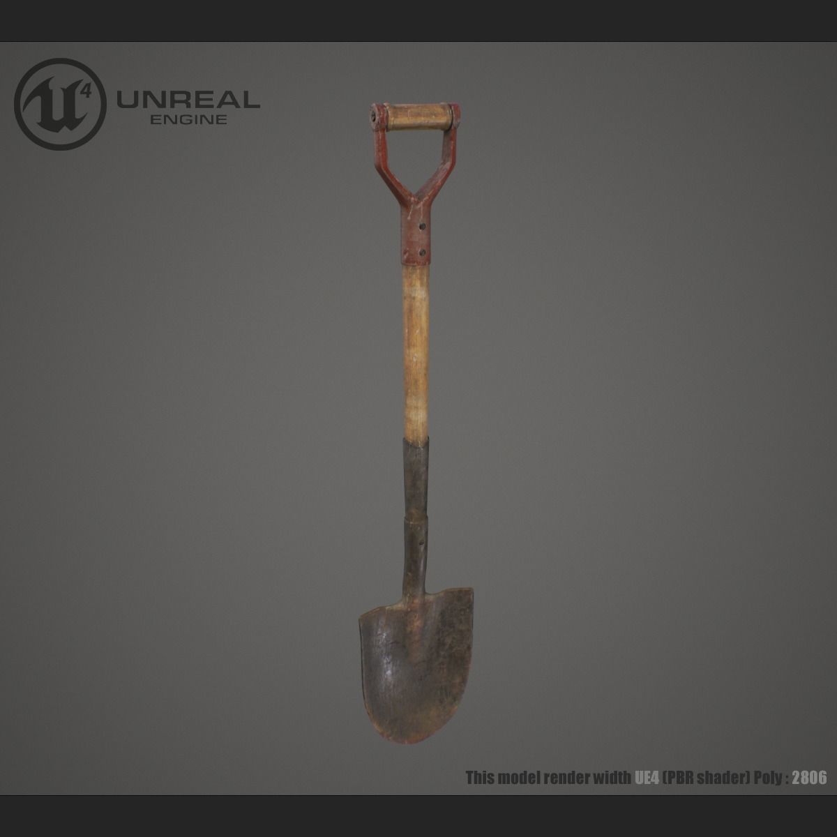 Shovel unreal engine Low-poly 3D model_1