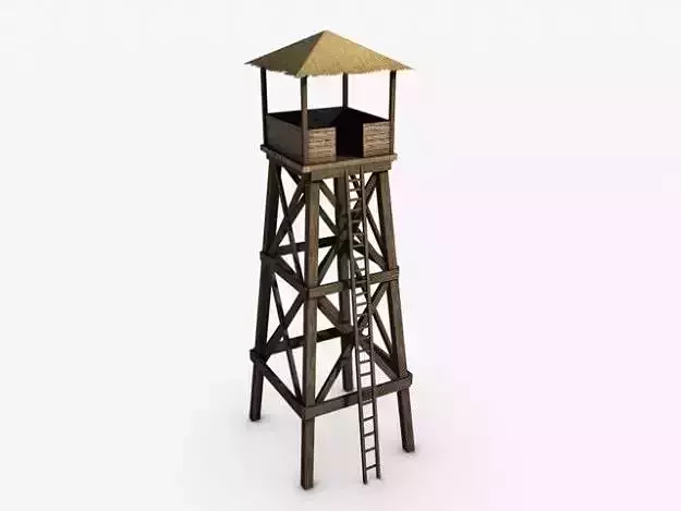 Watchtower wooden watch tower 3D model