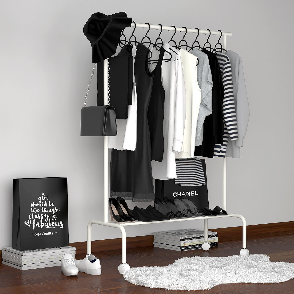 Set of clothes 1 3D model_2