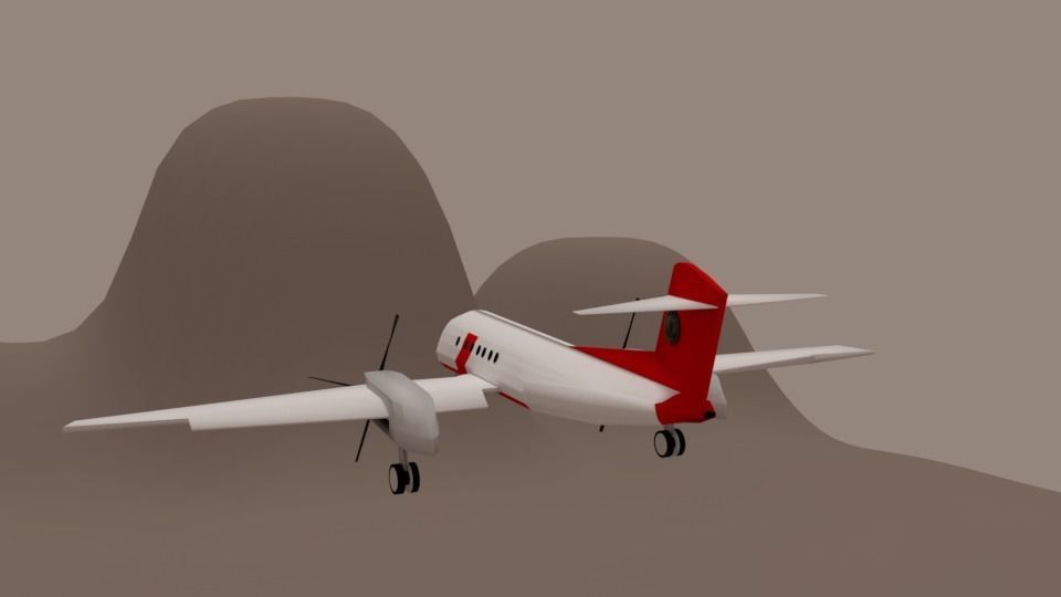 VH-ZZP  Bombardier  low poly Low-poly 3D model_5