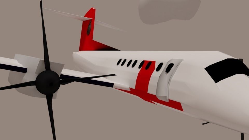 VH-ZZP  Bombardier  low poly Low-poly 3D model_1