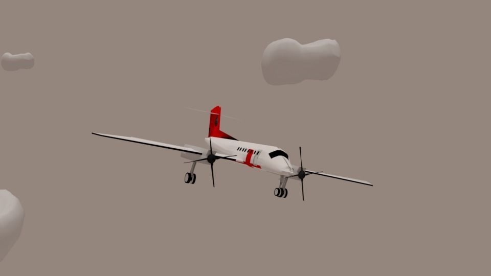 VH-ZZP  Bombardier  low poly Low-poly 3D model_2