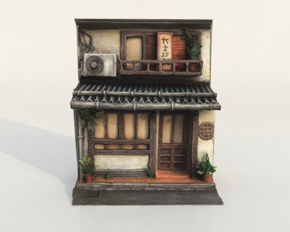 - Japanese House Facade - Low-poly 3D model_2