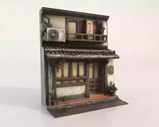 - Japanese House Facade - Low-poly 3D model