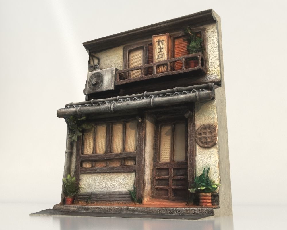 - Japanese House Facade - Low-poly 3D model_4