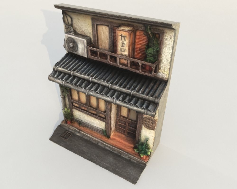 - Japanese House Facade - Low-poly 3D model_5