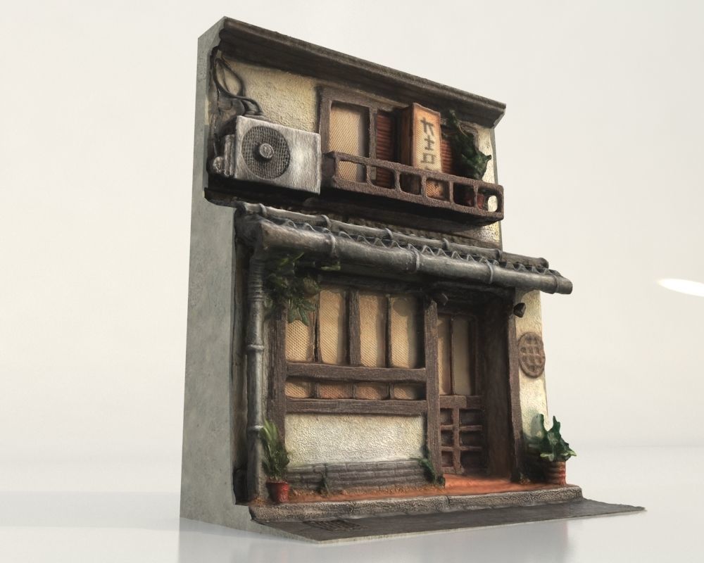 - Japanese House Facade - Low-poly 3D model_7