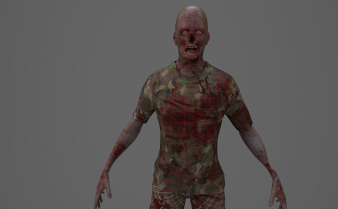 Zombie Man  Low-poly 3D model
