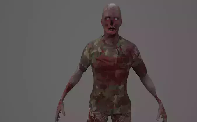 Zombie Man  Low-poly 3D model