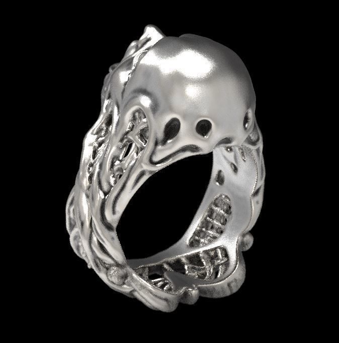 Scream ring 3D print model_6