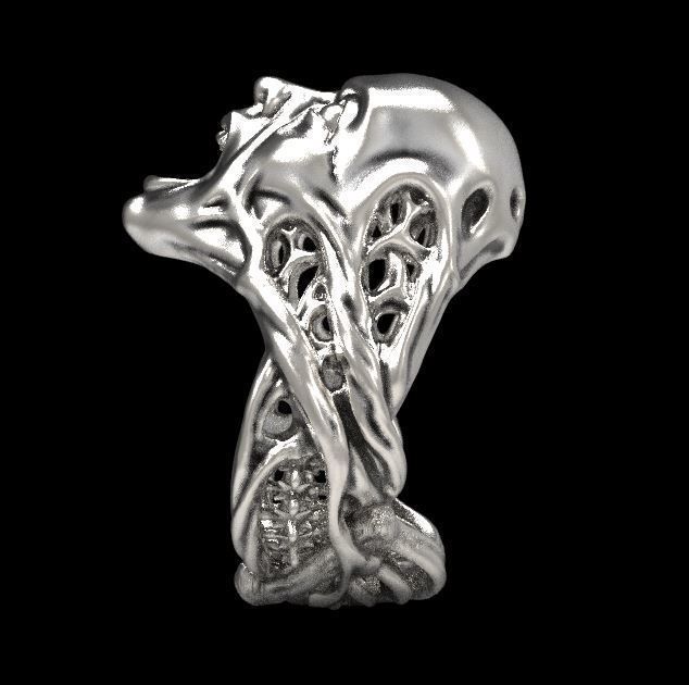 Scream ring 3D print model_3