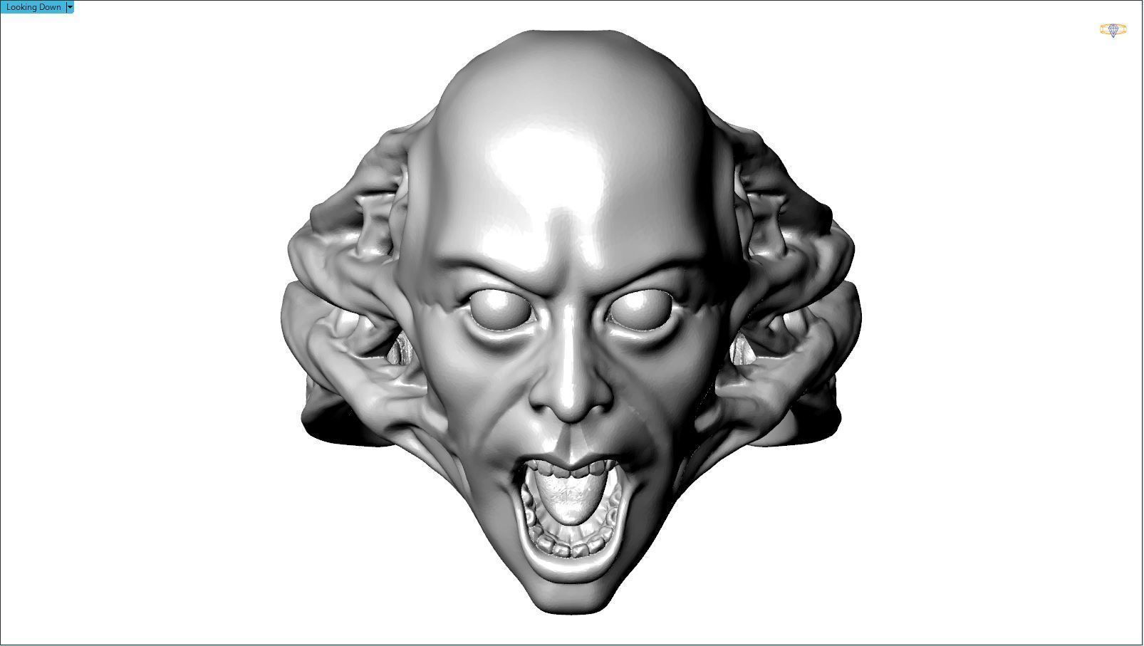 Scream ring 3D print model_7
