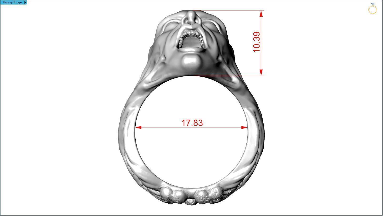 Scream ring 3D print model_8