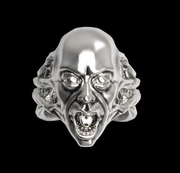 Scream ring 3D print model_4