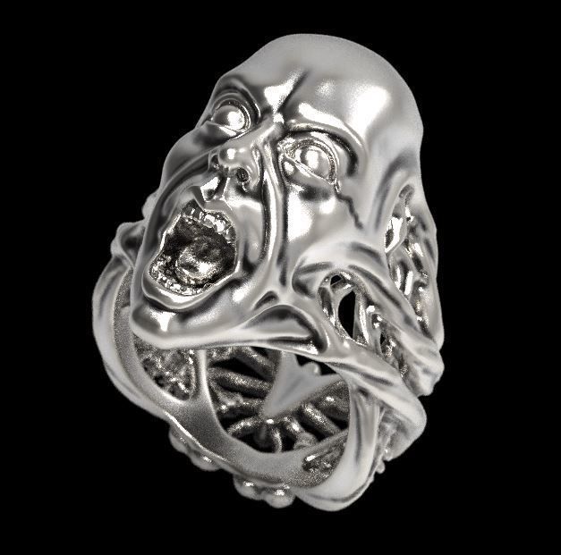 Scream ring 3D print model_2