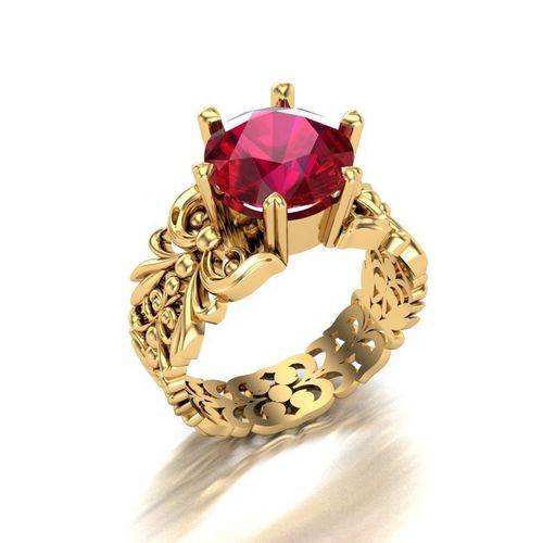 Ring with ruby 3D print model