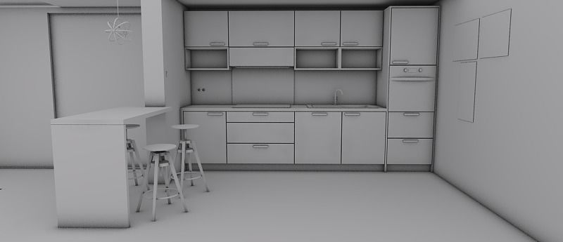 contemporary modern kitchen design Free low-poly 3D model_1