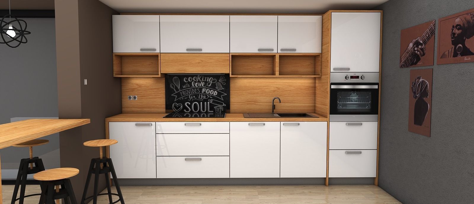 contemporary modern kitchen design Free low-poly 3D model_2