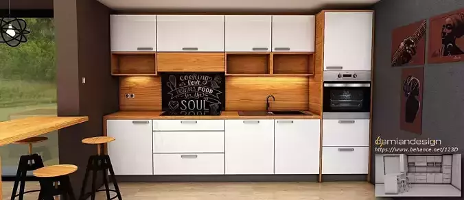 contemporary modern kitchen design Free low-poly 3D model contemporary modern kitchen design Free low-poly 3D model