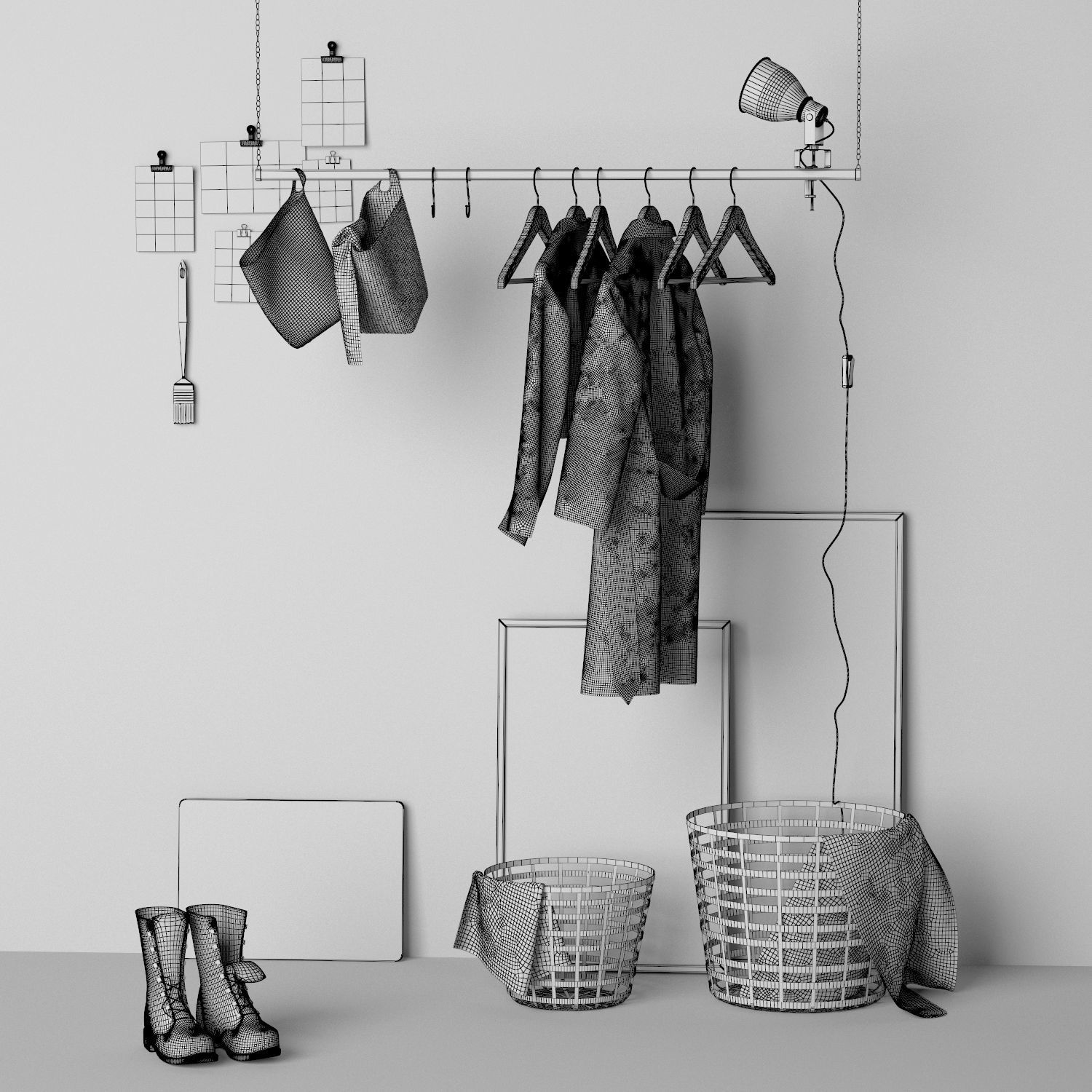 Set of clothes 2 3D model_4