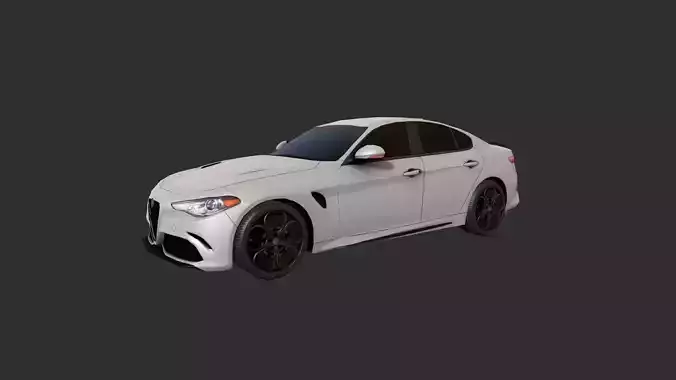 Low Poly Car 3 alfa romeo giuseppe fisichella Low-poly 3D model