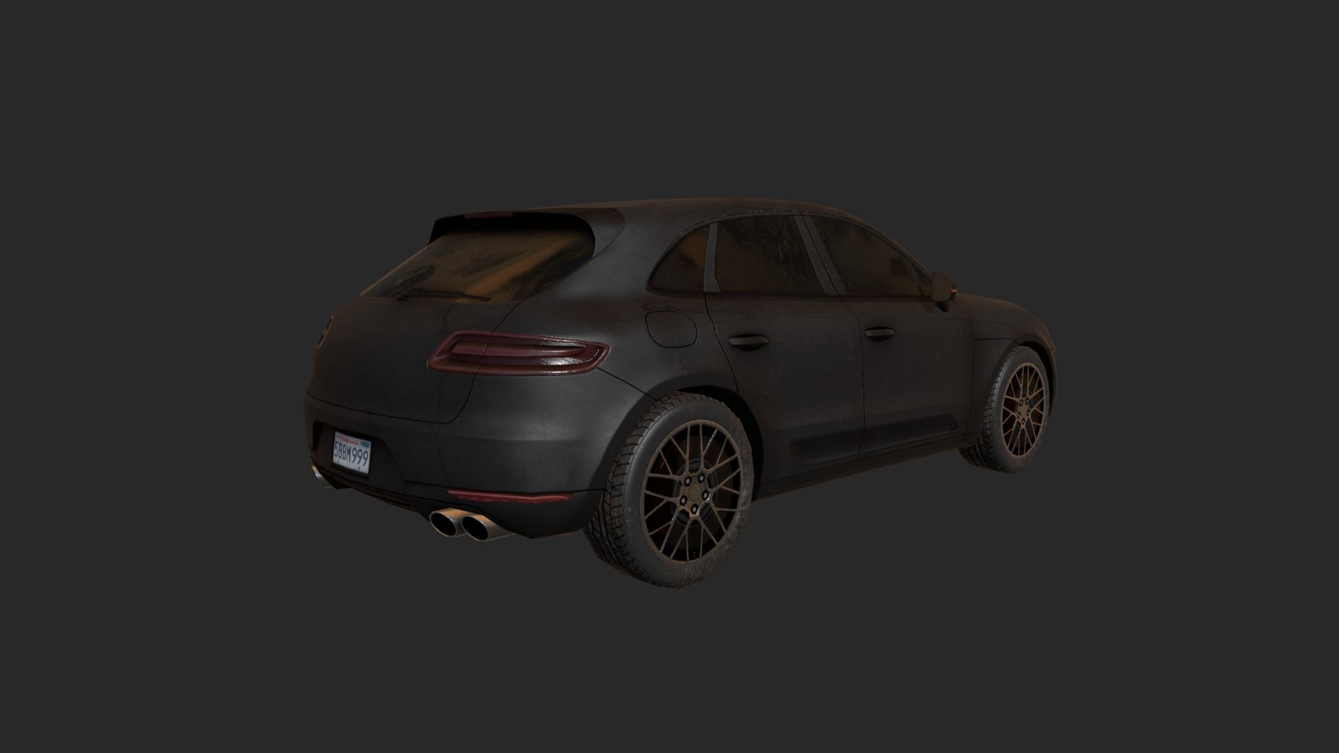 Low Poly Car 5 porsche macan Low-poly 3D model_10