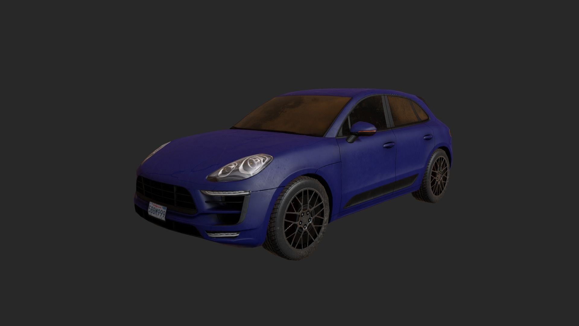 Low Poly Car 5 porsche macan Low-poly 3D model_9