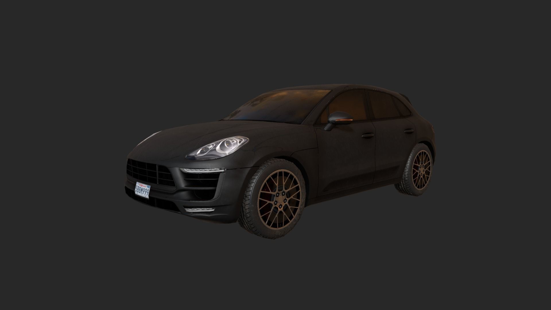 Low Poly Car 5 porsche macan Low-poly 3D model_11