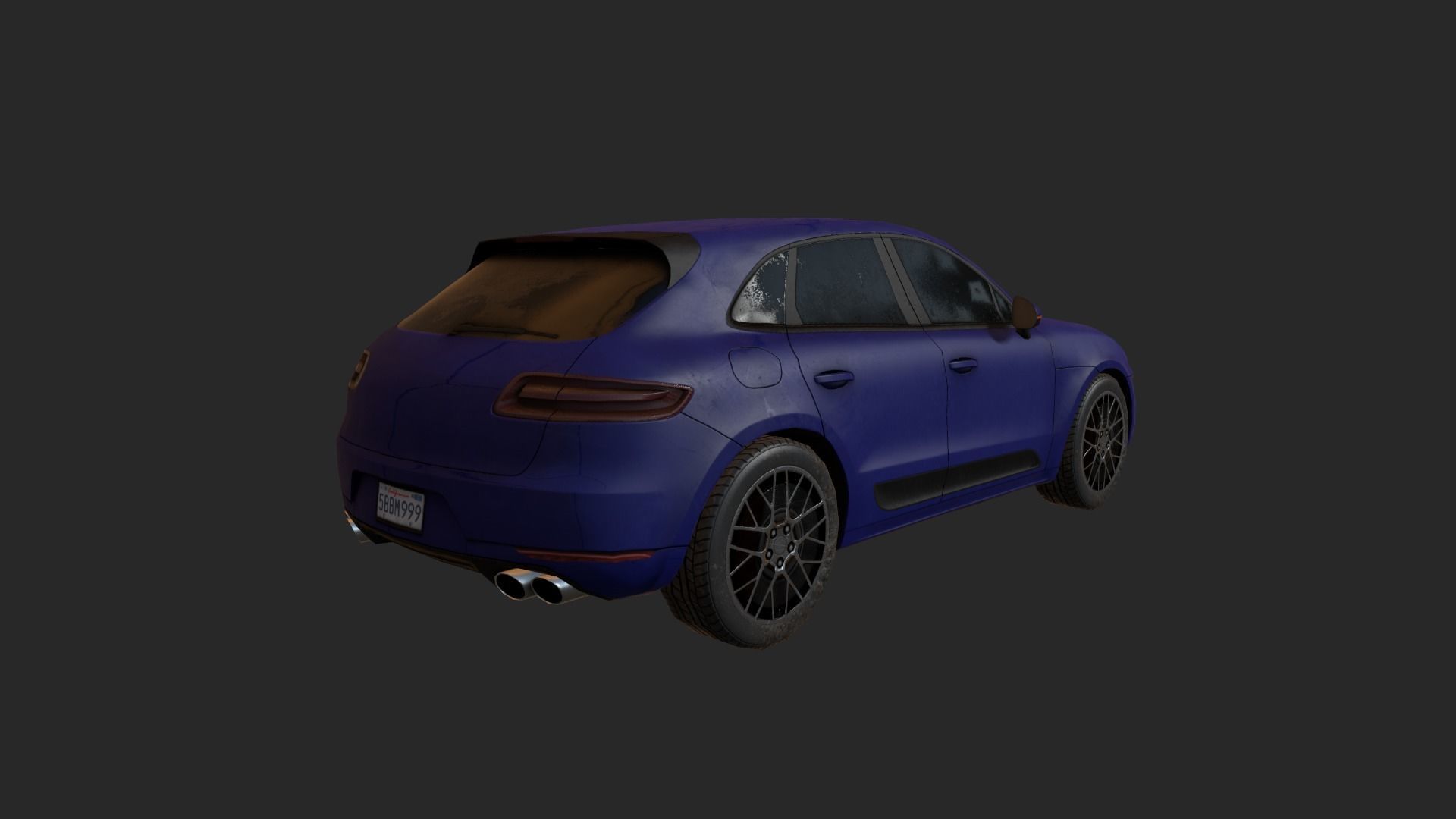 Low Poly Car 5 porsche macan Low-poly 3D model_8