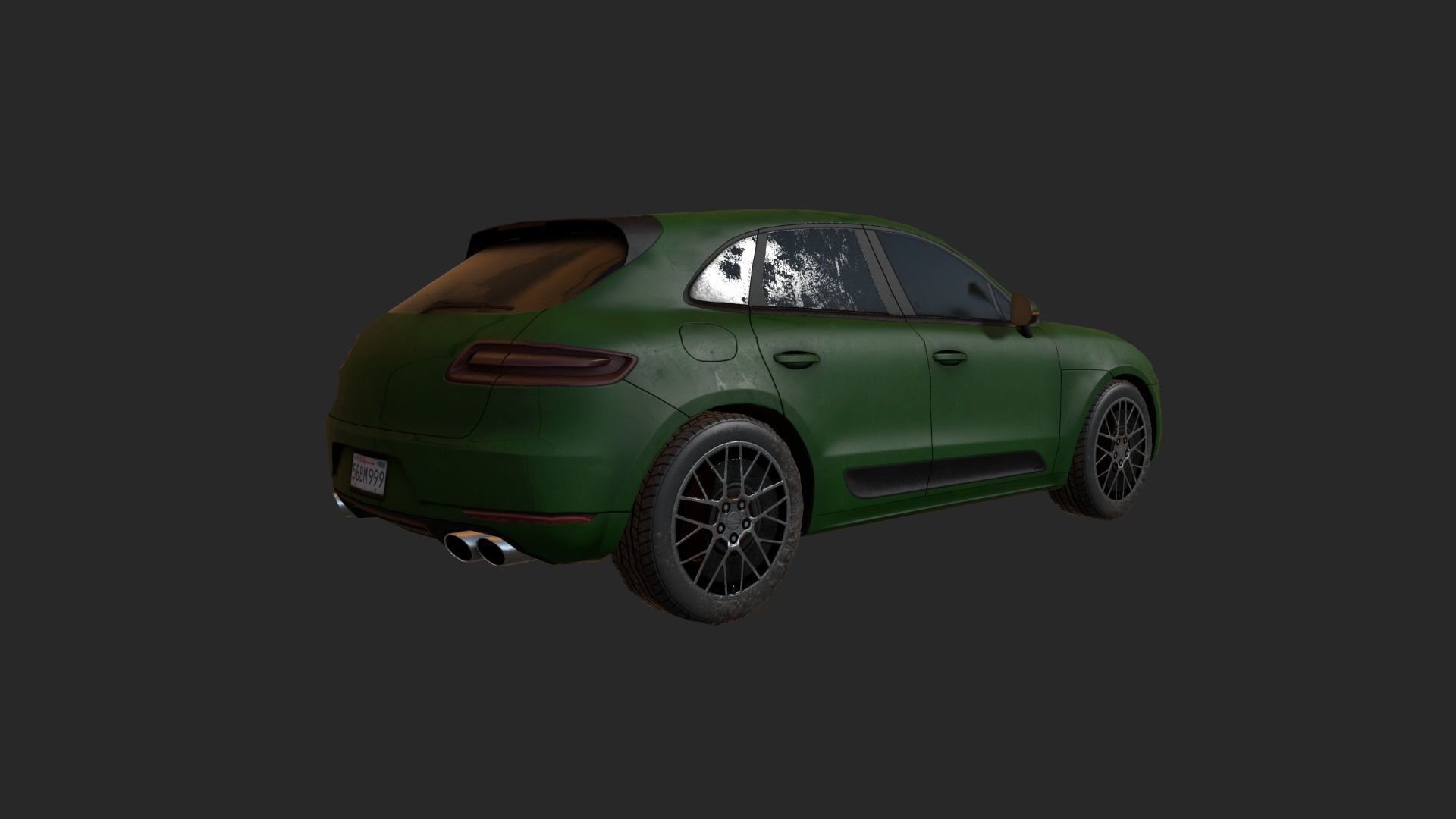 Low Poly Car 5 porsche macan Low-poly 3D model_4