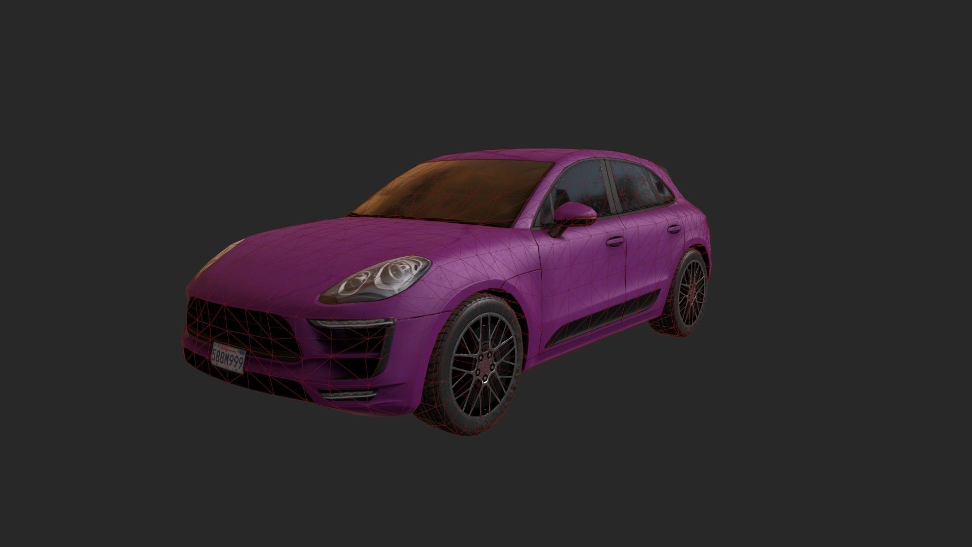 Low Poly Car 5 porsche macan Low-poly 3D model_12