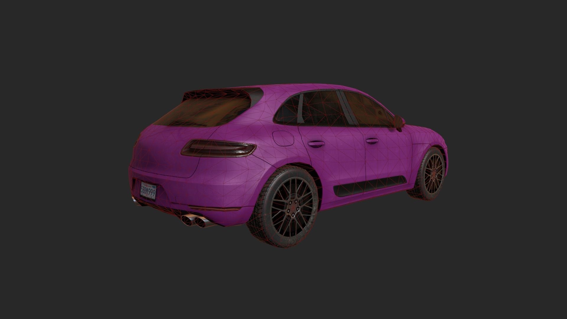 Low Poly Car 5 porsche macan Low-poly 3D model_13
