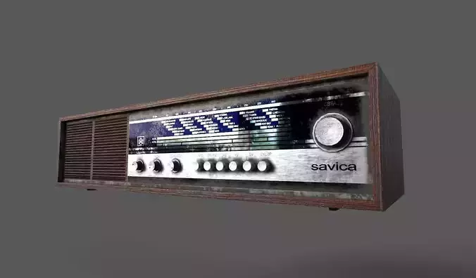 Vintage Radio Low-poly 3D model