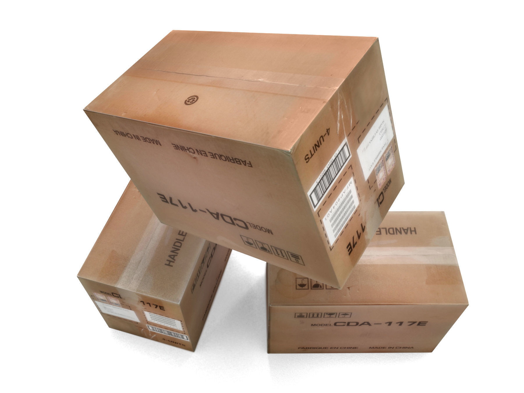 Cardboard Box Low-poly 3D model_4