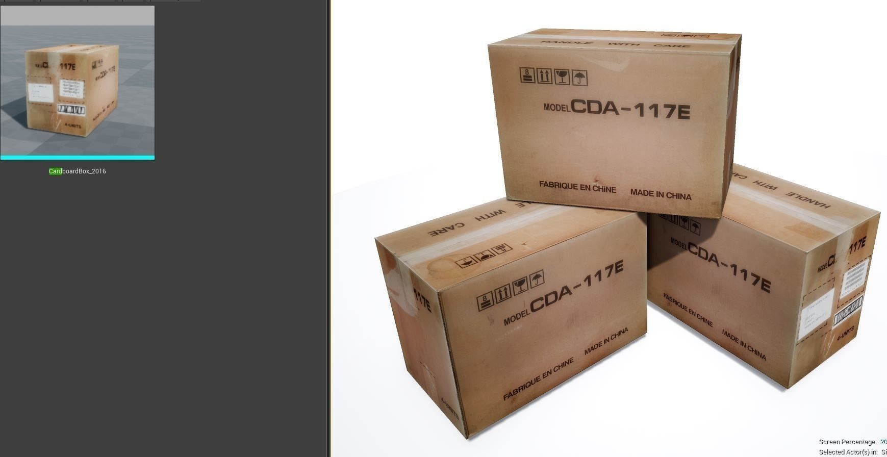 Cardboard Box Low-poly 3D model_2