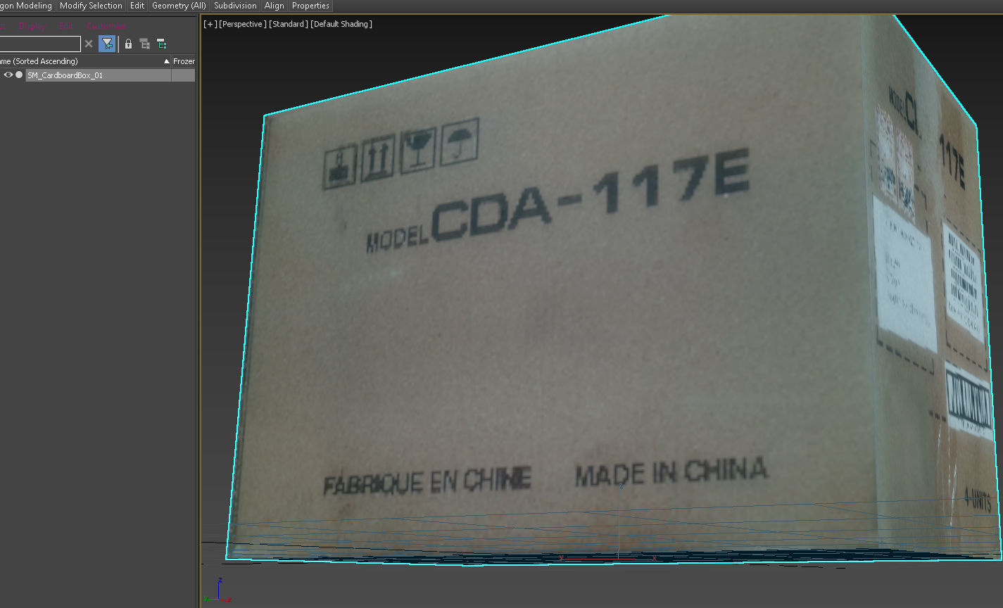 Cardboard Box Low-poly 3D model_11