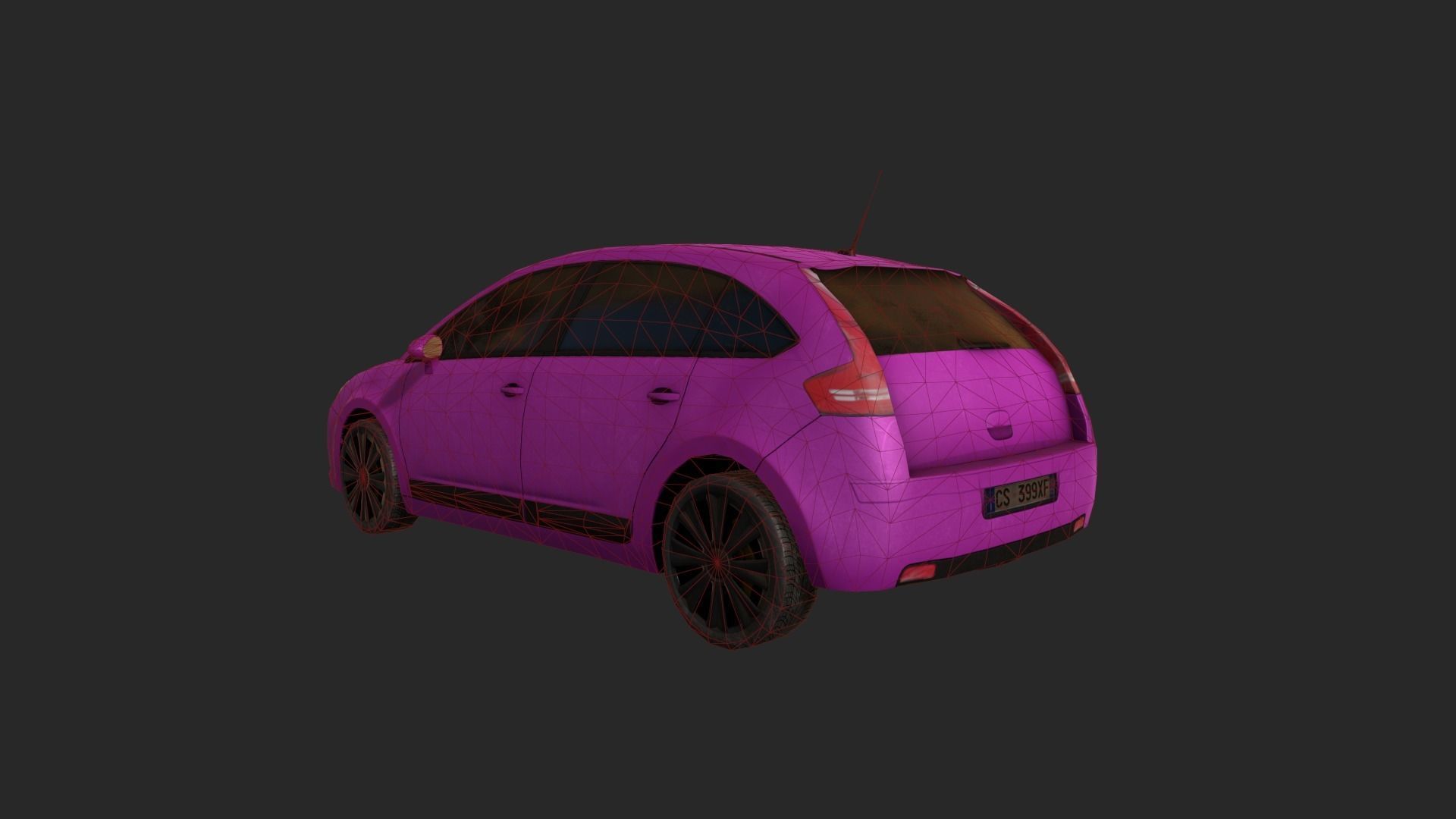 Low Poly Car 8 citroen Low-poly 3D model_15