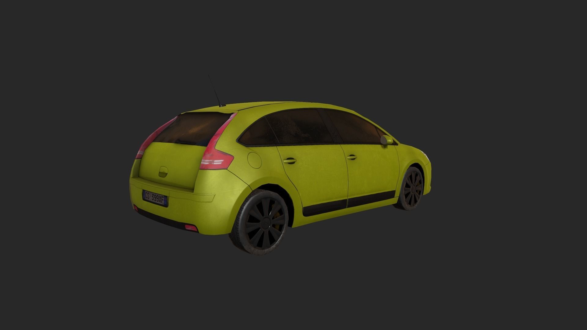 Low Poly Car 8 citroen Low-poly 3D model_9
