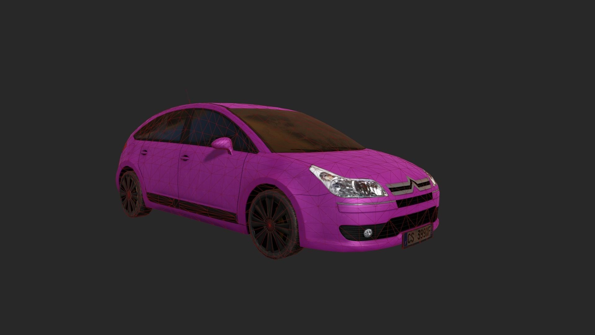 Low Poly Car 8 citroen Low-poly 3D model_14