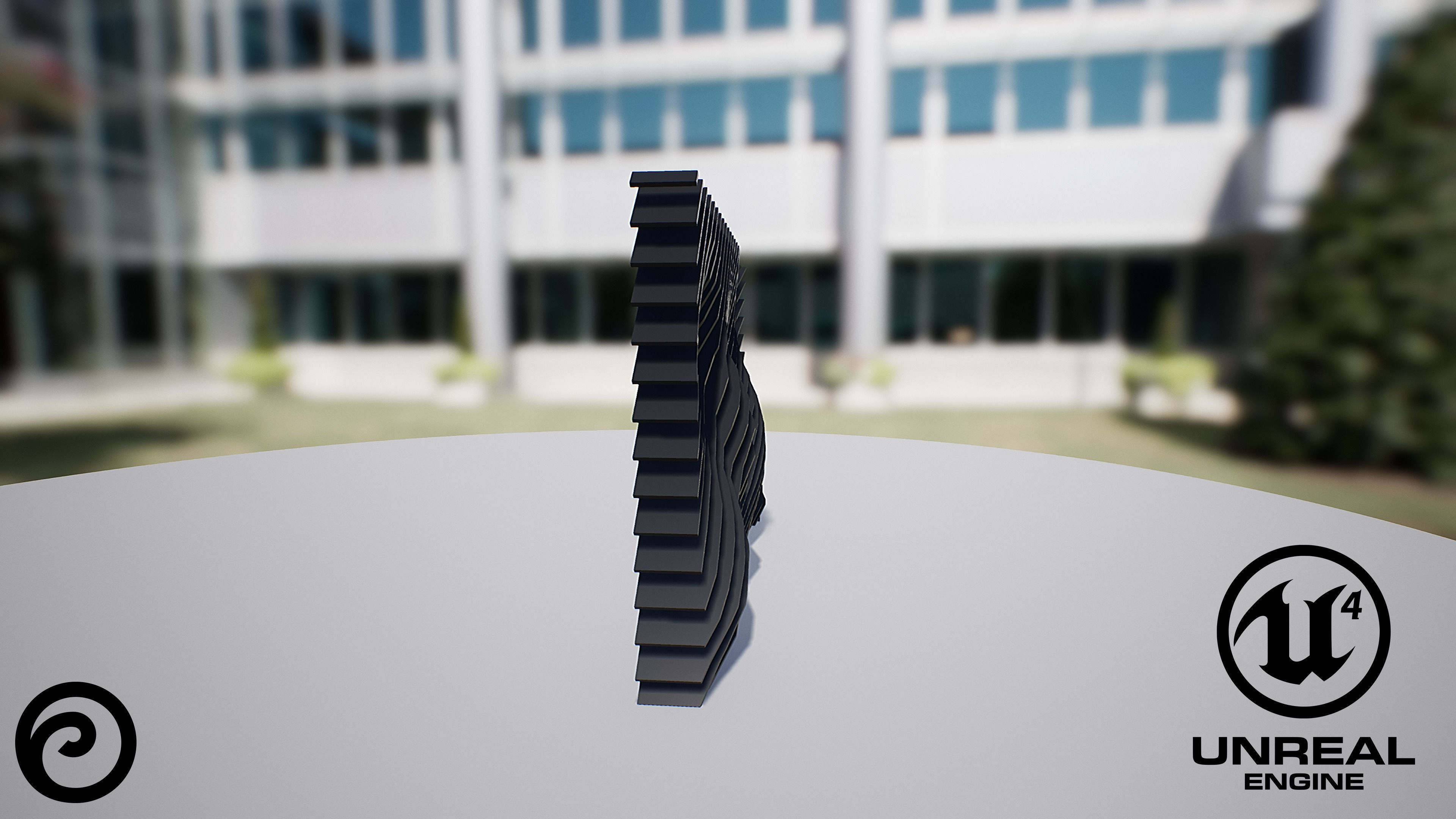 Waving Wall Panel C Low-poly 3D model_6