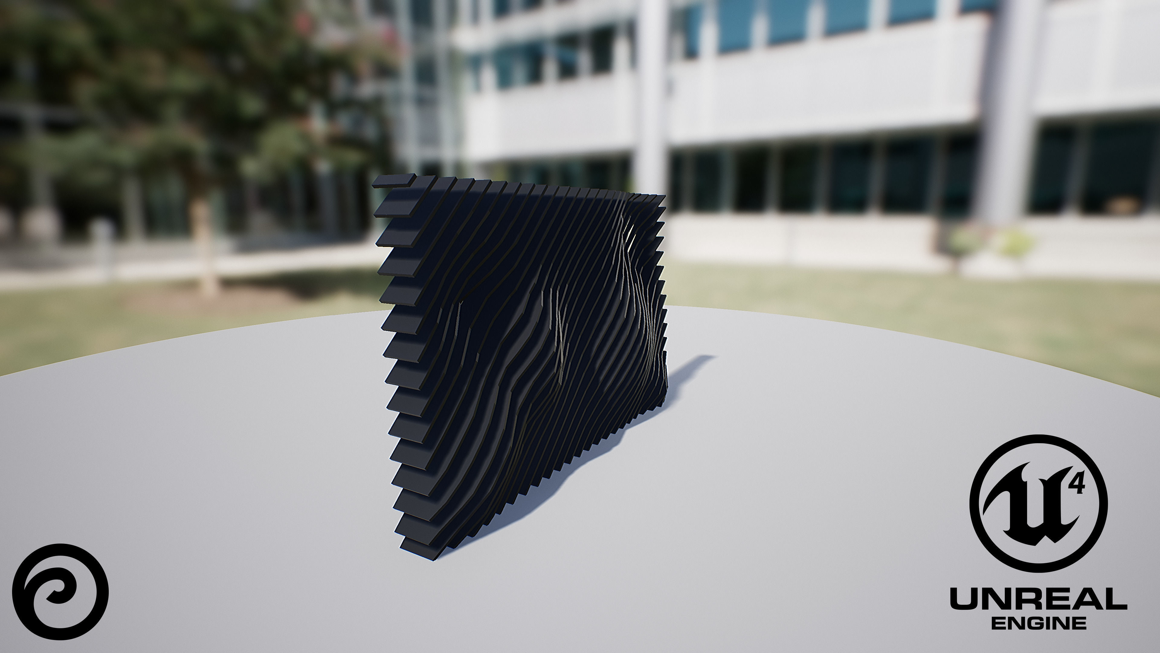 Waving Wall Panel C Low-poly 3D model_7