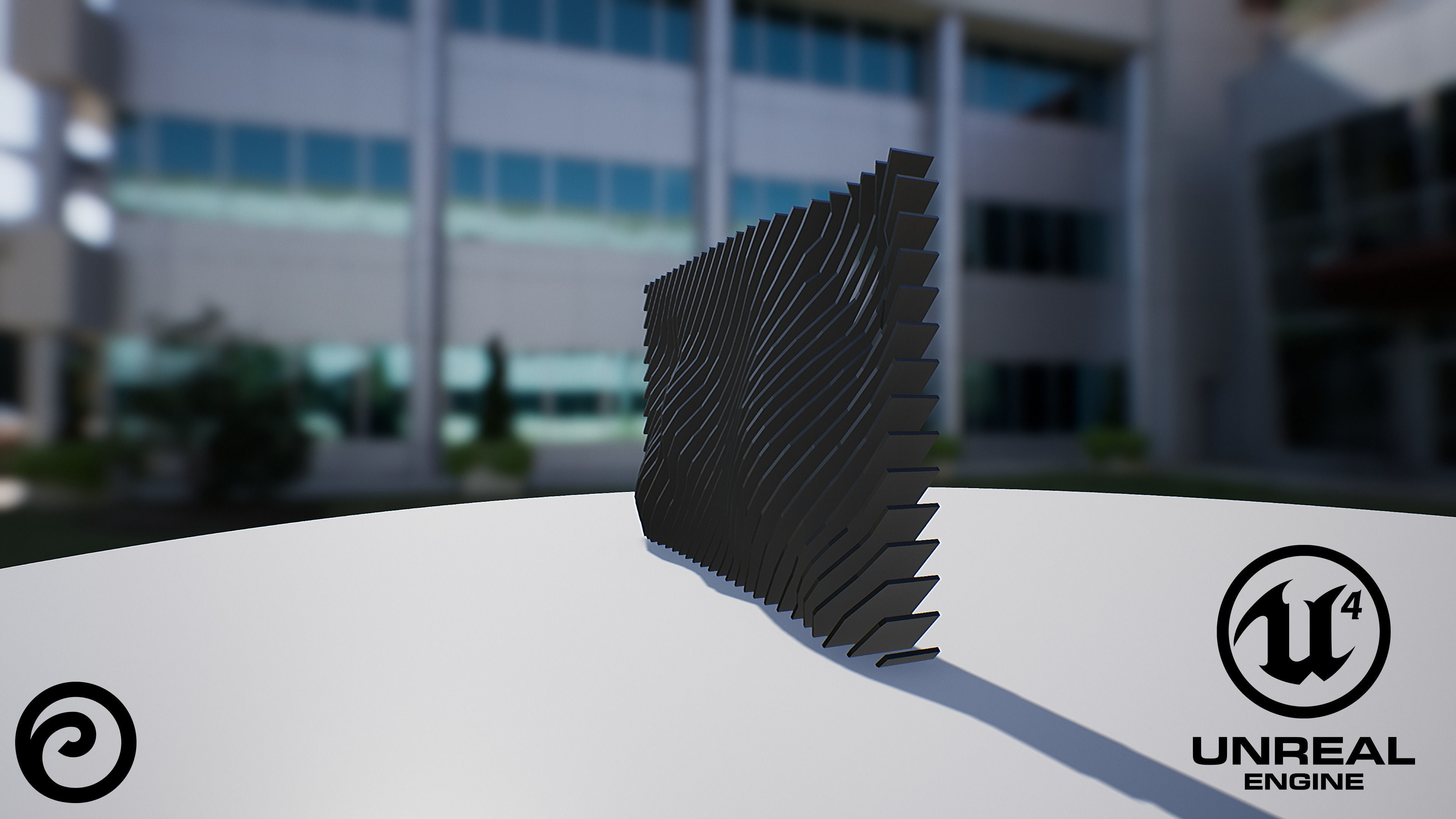 Waving Wall Panel C Low-poly 3D model_5
