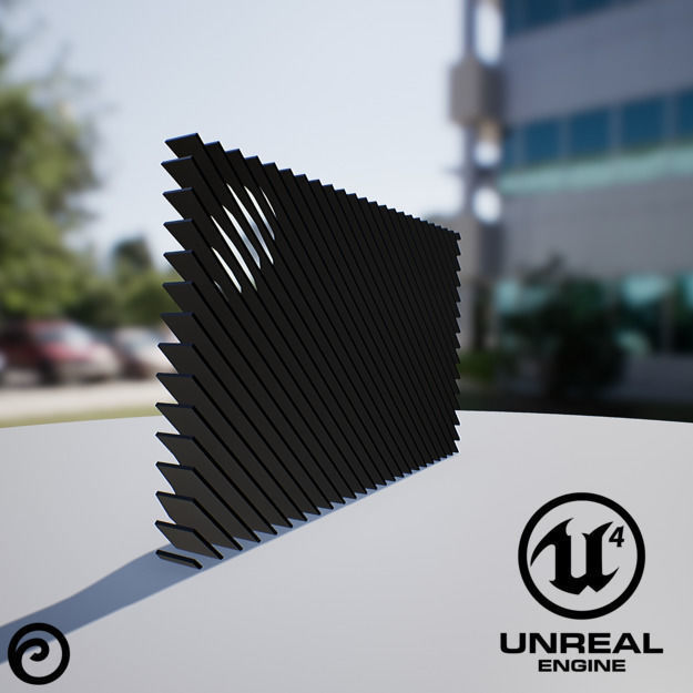 Waving Wall Panel C Low-poly 3D model_2