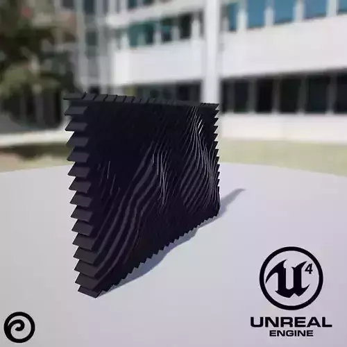 Waving Wall Panel C Low-poly 3D model