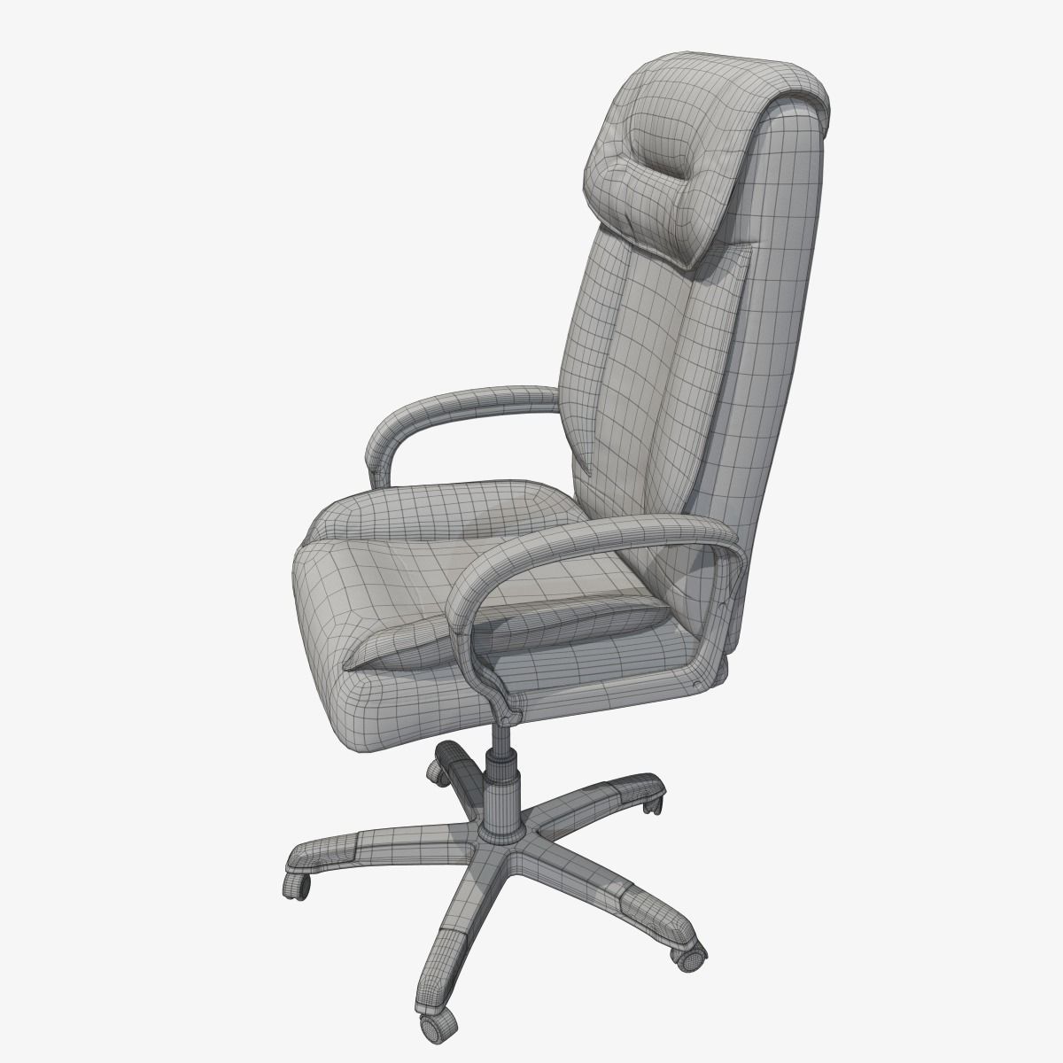 Office Chair Low-poly 3D model_10