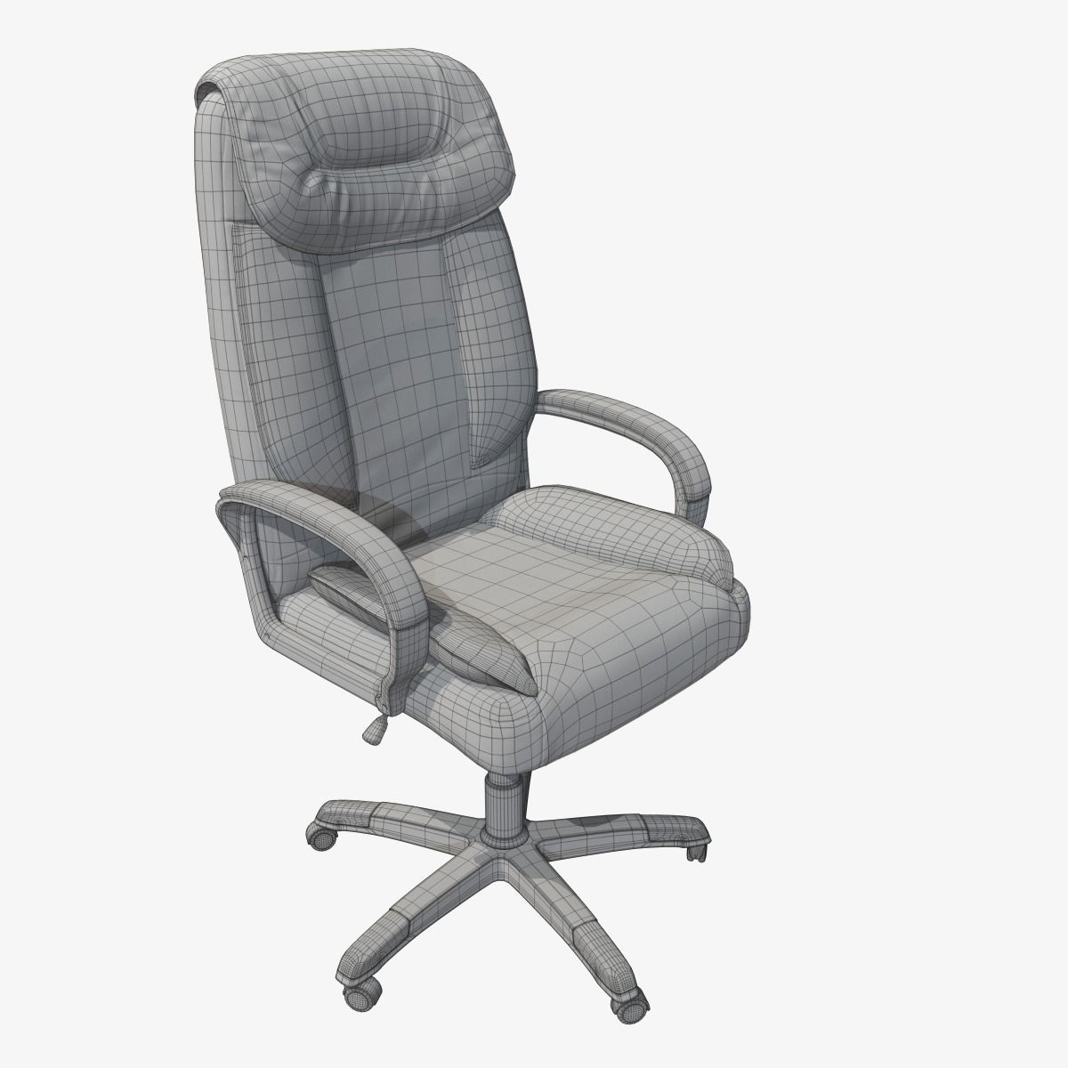 Office Chair Low-poly 3D model_13